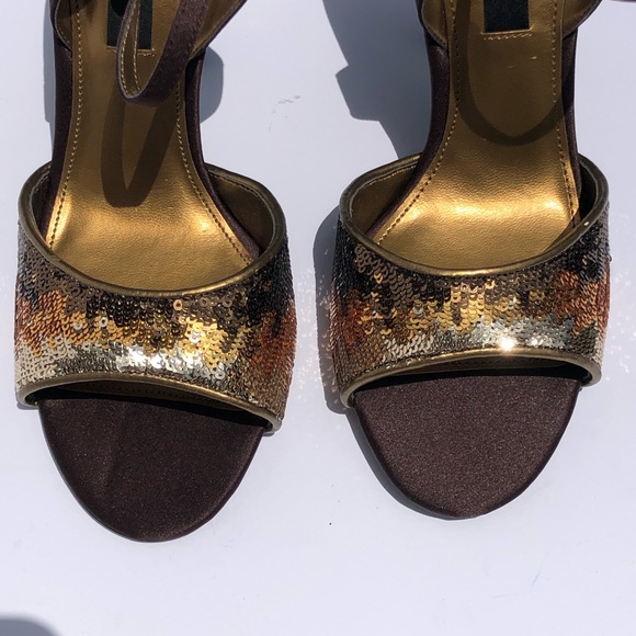 Nina brown satin heels with ombré sequins Sz 8 eu 38 - Picture 13 of 16